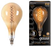 Лампа LED Gauss Vintage Filament Flexible A160 8W E27 160*300mm Amber 620lm 2400K 150802008 - - -рас 