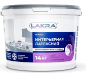 Краска Лакра интерьерная латексная белоснежная влагостойкая 14кг 8306475
