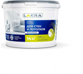 Краска Лакра акриловая для стен и потолков белоснежная 14кг 8306469